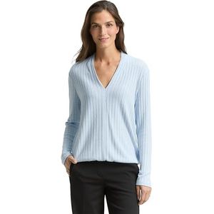 TOM TAILOR T-shirt met lange mouwen voor dames, 34910 - Light Fjord Blue Melange, XL