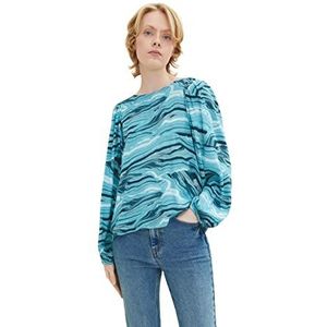 TOM TAILOR Denim Dames blouse 1034270, 30701 - Aqua Marble Print, M