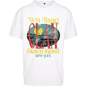 Mister Tee Heren Wu Tang Staten Island Oversized Tee T-shirt, wit, XL