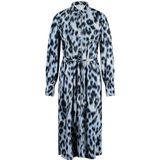 GERRY WEBER jurk stof, Blauw/Black Leo Print, 46