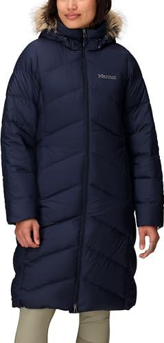 Marmot Dames Wm's Montreaux Coat, Lichte donsjas, 700s Fill-Power, warme parka, stijlvolle winterjas, waterafstotend, winddicht, Midnight Navy, XS
