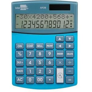 Liderpapel Overme SA xf28 Calculator 12 digitale twee lijnen kosten verkoopruimte en zonne-kosten en batterijen blauw 155 x 115 x 25 mm