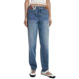 Desigual - Boyfriend Jeans - Gewassen Afwerking - Lange Snit - Effen