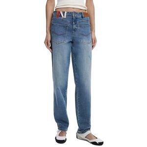 Desigual - Boyfriend Jeans - Gewassen Afwerking - Lange Snit - Effen