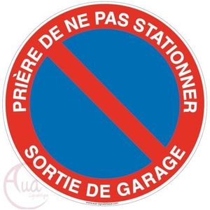 Aua Signature schild met opschrift ""Gebeds"" voor garage-uitgang – diameter 130 mm, vinyl zelfklevend