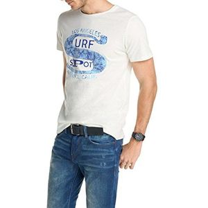 ESPRIT Heren Regular Fit T-shirt, wit (Off White 103), XS