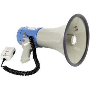 Velleman Megafoon met schouderriem, 25 W, 500 m, sirene, spreekfunctie, fluittoon, afneembare microfoon