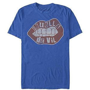 Disney Classics Unisex DNCA-Lip Embroidery Organic Short Sleeve T-Shirt, Bright Blue, M, bright blue, M