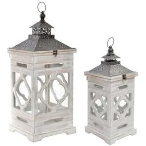 Farola Farola set van 2 dennenbomen 26 x 26 x 66 cm Farola Set 2 Cristal