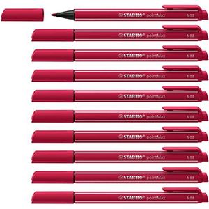 Nylon Tip Schrijven Pen - STABILO pointMax rood Doos van 10