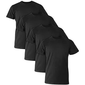 Hanes Ultieme comfortabele pasvorm stretch onderhemd met ronde hals voor heren, verpakking van 4, Zwart, XXL