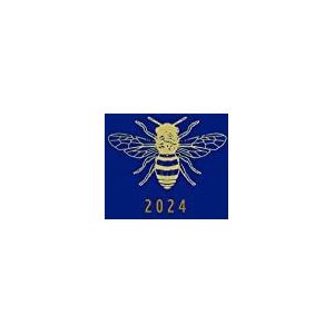 Portico Designs 2024 Sky & Miller Gold Foiled Bee Navy Blue Slim Dagboek Week om te bekijken