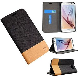 Slabo - Modern design stijl - Book Case voor Samsung Galaxy S6 - zwart/bruin