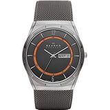 Melbye titanium en houtskoolstaal mesh Day-date horloge