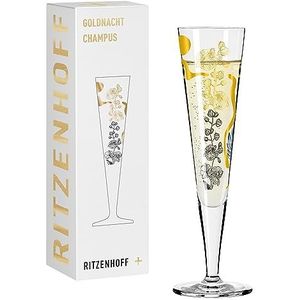 RITZENHOFF 1071038 champagneglas 200 ml - Serie Goldnacht Nr. 38 - Orchideeënmotief met echt goud - Made in Germany