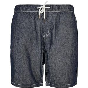 Southpole Heren Denim Shorts, Donkerblauw Washed, XXL