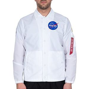 ALPHA INDUSTRIES NASA Coach Jacket Sweatshirt, wit, 2 XL unisex volwassenen, Regulable, XXL