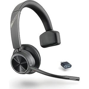 Poly Voyager 4310 UC (Plantronics) Draadloze headset met één oor Bluetooth Headset met Noise Cancelling-microfoon, verbinding met PC/Mac/mobiele telefoon via Bluetooth, compatibel met teams, zoom en