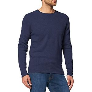 Tom Tailor Denim 1016090 Gebreide trui met structuur heren, 13684 - Sky Captain Blue Non-Solid, L