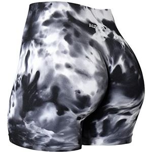 AUROLA Dream Workout Shorts voor dames, wit-zwart tie-dye, S