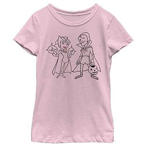 Little, Big Marvel WandaVision Simple Ink Girls Short Sleeve Tee Shirt, Light Pink, X-Small, roze, XS