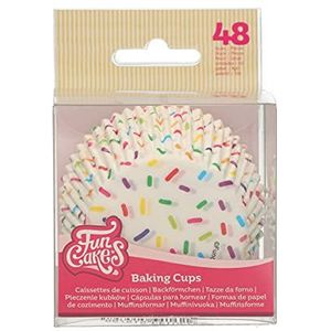 FunCakes Baking Cups Sprinkles: Perfect voor feest cupcakes, Cupcakes en meer, Taart decoratie, pk/48