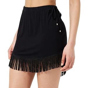 Emporio Armani Swimwear Dames Fringes Viscose Skirt, Zwart, S, zwart, S
