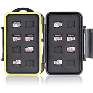 Geheugenkaart Beschermdoos - Zwart - Hard Plastic - Voor 16 Micro SD Kaarten