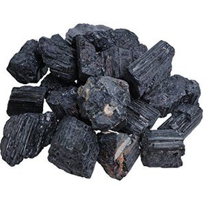 Zwarte toermalijn/schÃ¶rl waterstenen | 100% natuurlijke ruwe stenen | 1000 gram levensbron Plus