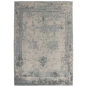 Vintage tapijt vlakpolig laagpolig grijs zilver handwerk vloerkleed 160x230cm