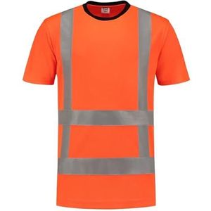 Tricorp 103005 Safety EN ISO 20471 Birdseye T-shirt, 50% polyester/50% polyester, CoolDry, 180 g/m², fluororanje, maat 8XL