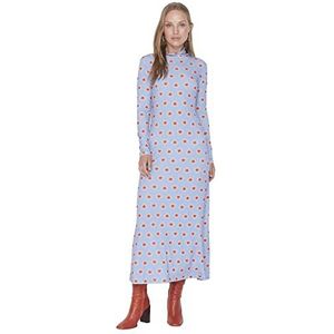 Trendyol Woman Design Maxi Standard Crew Neck gebreide jurk voor dames, Mauve, XL