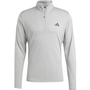 adidas Heren Train Essentials Training 1/4-Zip Long Sleeve Tee, medium grey heather, S