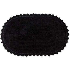 DII Crochet Collection Omkeerbare badmat, groot ovaal, 21x34, zwart