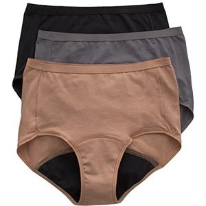 Hanes Women's Fresh & Dry Period Protection Liner, Brief Assorted 3-Pack, 9