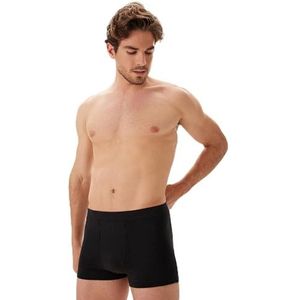 Dagi Black Fashion Gebreide Regular Taille Modal Short Leg Boxer, Zwart, L, zwart, L