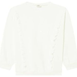 Koton Meisjes's lange mouwen Crew Neck Frill gedetailleerd geborsteld interieur sweatshirt, ecru(010), 11-12 Jaar