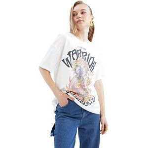 DeFacto T-shirt voor dames, off-white, XS