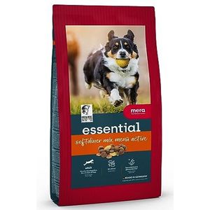 MERA Essential Hondenvoer > Softdiner < voor volwassen honden met een hoog activiteitenniveau - mix menu droogvoer met gevogelte - zonder suiker en conserveringsmiddelen (12,5 kg)