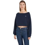 Tommy Jeans, Dames, Truien, Blauw, Maat: 2XS Katoen,