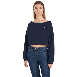 Tommy Jeans, Dames, Truien, Blauw, Maat: 2XS Katoen,