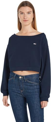 Tommy Jeans, Dames, Truien, Blauw, Maat: 2XS Katoen,