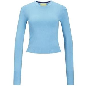 JJXX Jxvalentina Soft Crop Crew N Knit Noos, Aquarius/detail: met Acai nekband, S