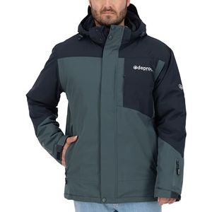 Deproc Active Montreal Winterjas voor heren, met afneembare capuchon, gevoerd, waterdicht, weerbestendig, windbreaker, overgangsjas, parka, Navy Slate, 4XL Grote maten