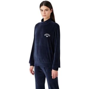 Emporio Armani Sweatshirt met ribbed velours voor dames, marineblauw, M