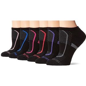 Fruit of the Loom Dames Coolzone Katoen No Show Sokken (6 Pack), Zwart Assortiment, 4-10