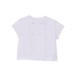 Gocco Wit overhemd met opstaande kraag, uniseks, baby, Optisch wit, 6-9 maanden