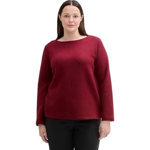 TOM TAILOR Plussize sweatshirt voor dames, 36489 - Deep Red Melange, 50 grote maten