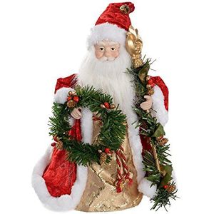WeRChristmas Rode & Gouden Kerstman Decoratie Kerstboom Top Topper-30cm