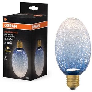 DECOR LED LAMP IN CRACKED GLASS IN CRACKED GLASS LONG BLUE